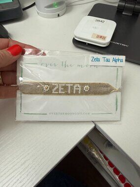 Beaded Soroirty Bracelet, Zeta Tau Alpha - NWT